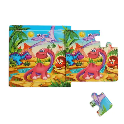 9 parçalı puzzle tahtası, karikatür hayvanlar ve trafik - 9