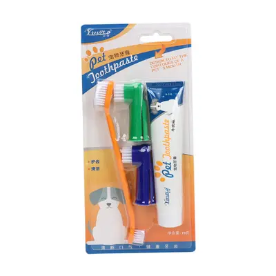 Pet single-use finger toothbrush and toothpaste set for dogs and cats - 10