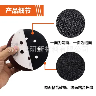 5 Inch 8-Hole Soft Sponge Sanding Pad, Self-Adhesive
