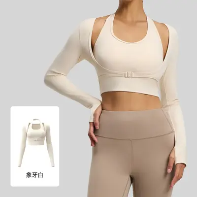 Sport-Laufoberteil für Damen mit abnehmbaren Brustpolstern, langärmelig - 9