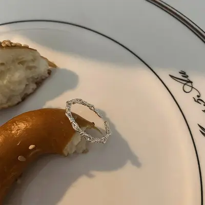 S925 Sterlingsilber einfacher Ring für Damen - 8