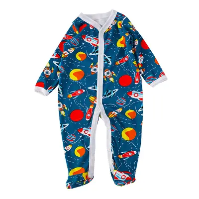 Ayaklı bebek uyku tulumu, yenidoğan tek parça pamuklu pijama