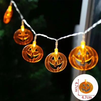 LED Halloween Light String with Pumpkin and Ghost Decor, Party Decoration - 12