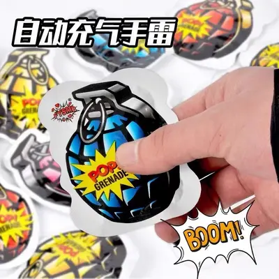 Simulated Hand Grenade Toy, Auto-Inflating Ball