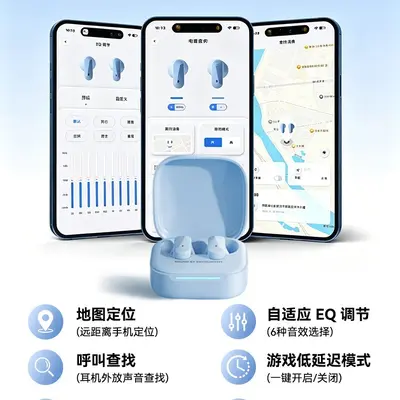 Halb-In-Ear Bluetooth-Ohrhörer, Rauschunterdrückung, extralange Akkulaufzeit, angenehm
