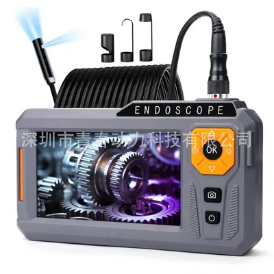 Endüstriyel endoskop çift mercek 1080P HD, esnek kablo, LED ışık
