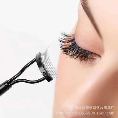 Halbgebogener Stahlzahn-Augenbrauenkamm, Stahlzahn-Wimpernbürste, Augenbauenbürste, Wimpernforming-Tool, Wimpernassistent, direkter Fabrikverkauf - 3