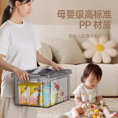 大容量透明收纳箱家用衣柜厚衣物整理箱加厚塑料玩具储物盒 - 2