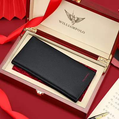 Genuine Leather Men's Short Wallet with Top-Grain Cowhide Card Holder - 11