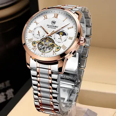 Men's Tourbillon Mechanical Watch, Fully Automatic, Waterproof, Luminous - 12