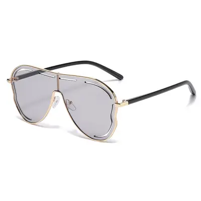Large Frame Toad-Shaped Sunglasses, Hollow-Out Y2K Style - 12