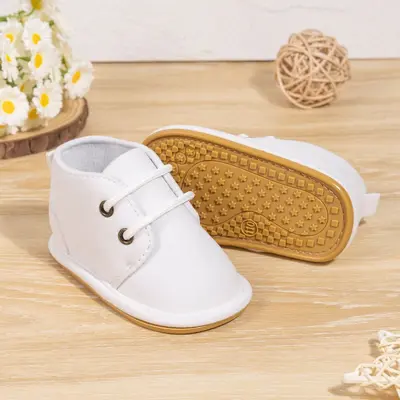 Baby Walking Shoes New Autumn Winter Style 6-12 Months Boys Girls Rubber Sole Non-Slip Boots Lace-Up Flat Shoes Comfortable