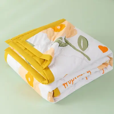 Fresh Style Water-Washed Cotton Brushed Summer Quilt Air-Conditioning Comforter Simple Student Dormitory Single Double Person Summer Cool Quilt Summer Thin Bedding - 12