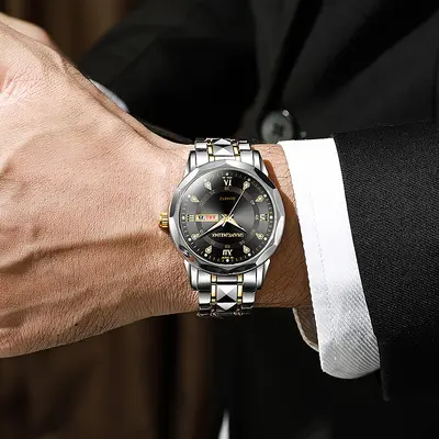Herren-Quarzuhr Lederarmband wasserdicht