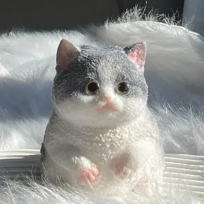 Hand-Painted Giant Chubby Cat Squishy Stress Relief Toy, DIY - 7