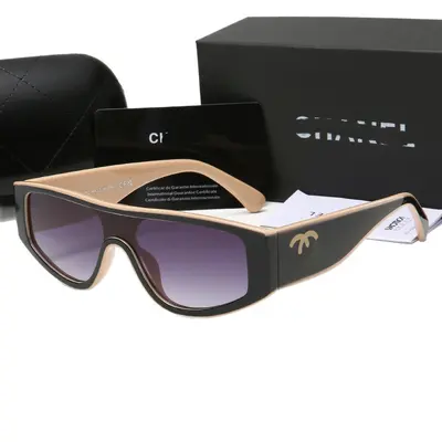 Xiaoxiang Jia CH6057 Sunglasses, Black, White Panda Design, Narrow Frame - 5