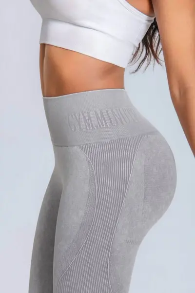 Seamless yoga pants, quick-dry, butt-lifting, alphabet print - 8