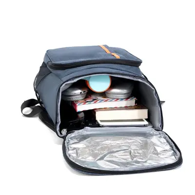 Großer Rucksack mit Isolierfunktion, Aluminium-Außenseite, Liefertasche für Takeaway, tragbar für Outdoor und Picknick - 5