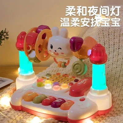新款卡通多功能早教电话机打地鼠音乐故事宝宝益智小玩具批发货源