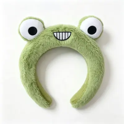 Cartoon Frog Plush Face Wash Headband for Children