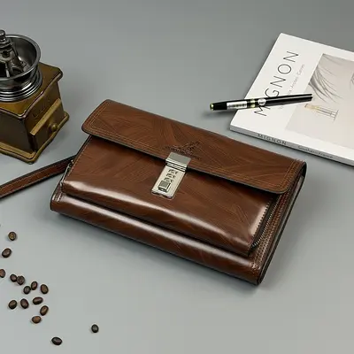 Men's Clutch Bag with Combination Lock, Large Capacity, Business Gift - 9
