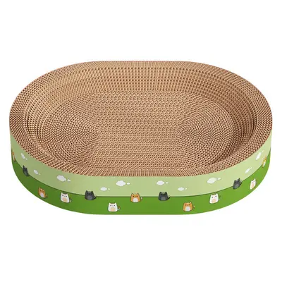 Extra Large Cat Scratcher with Bed, Corrugated Cardboard, No Debris - 6