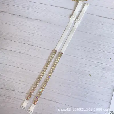 Rhinestone Elastic Detachable Bra Straps - 10