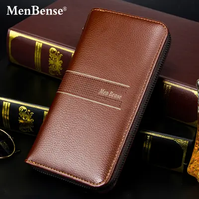 Men's Long Wallet with Large Capacity Zipper Clutch - 2