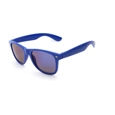 Monochrome Stud Sunglasses with Printed Logo, Blue Mirror Lens - 12
