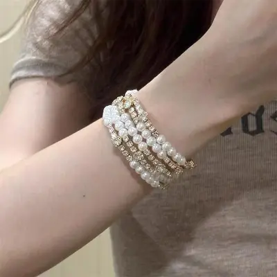 Vintage Multi-Layer Pearl Bracelet - 4