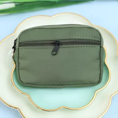 Waterproof Nylon Mini Coin Purse, Hanging Two-Layer Card Holder - 8