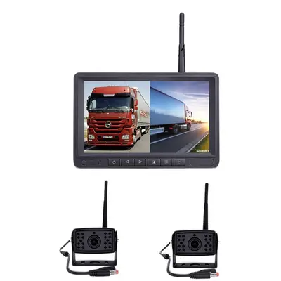 7 Zoll AHD Überwachungsmonitor 1-zu-4 12-24V WiFi-Kamera Nachtsicht