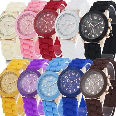 Spot Geneve Geneve Silikon Uhr Damen Korea-Stil elegant und schön farbiges Gel Student Casual Uhr