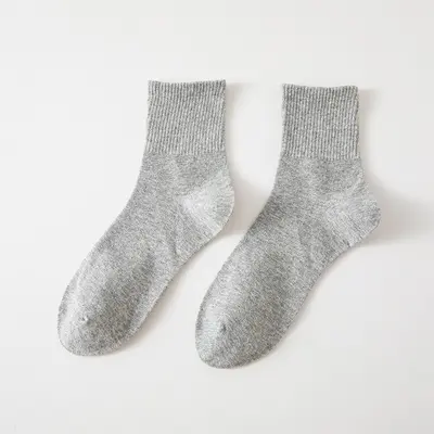 Autumn solid color versatile black, white and gray unisex sports high tube socks simple cotton soft long socks for women Zhuji socks wholesale - 12