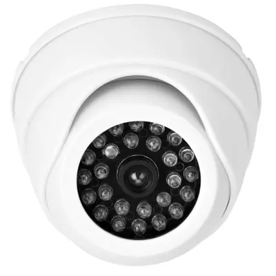 Infrared dummy security camera LED white