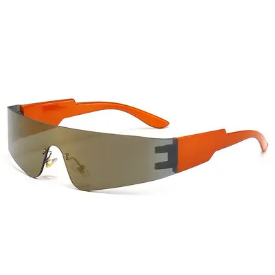 Punk-Sportsonnenbrille, einteiliges rahmenloses Design - 11