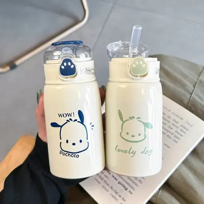 可爱ins猫爪吸管保温杯316不锈钢杯子大容量简约男女学生保温水杯