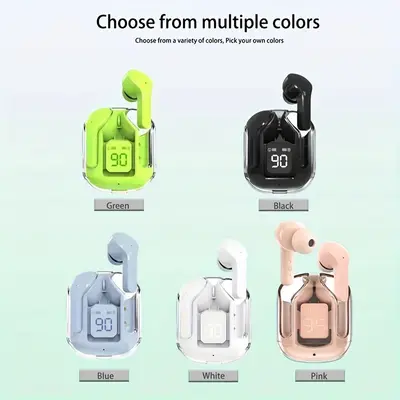Cross-border generation bestselling transparent new digital display Bluetooth earbuds in-ear dual stereo charging case without 1st generation