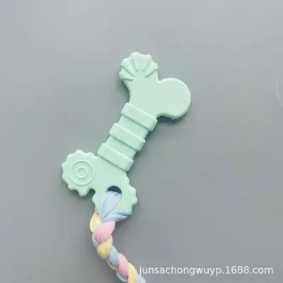 宠物玩具厂家批发直供TPR布条骨型饼干 猫狗啃咬磨牙解闷环保无异 - 5