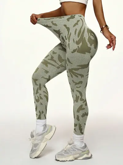 Women's seamless printed yoga leggings