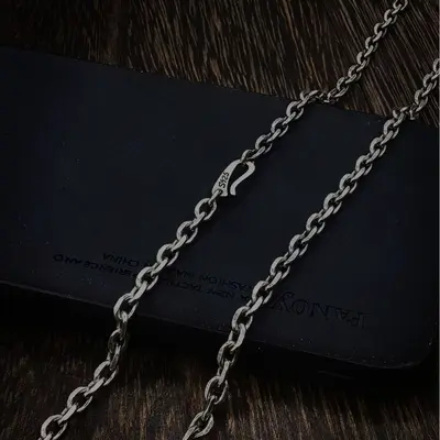 925er Silber Unisex-Halskette, Thai Silber, Vintage-Stil