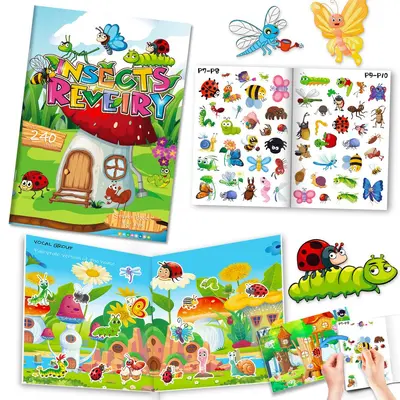 Insect Sticker Book for Children, Quiet Book for Early Learning and Concentration - 2