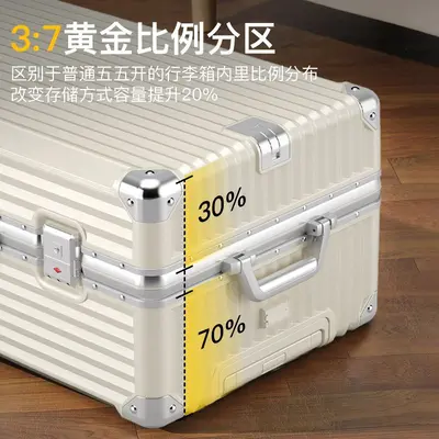 Silent Wheel PC Trolley Suitcase with Combination Lock, Large Capacity Travel Case
