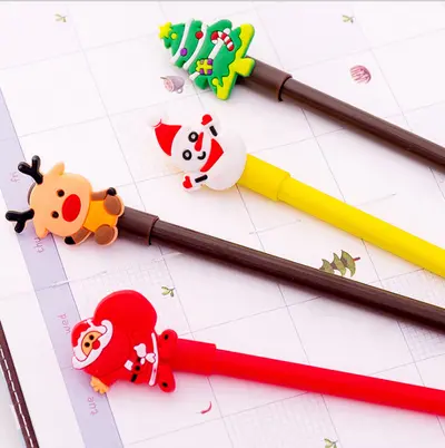 Cartoon-Weihnachts-Gelstift, schwarze Tinte, Schülerprüfungsstift