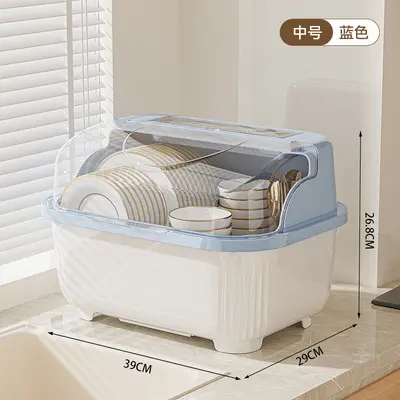Kitchen storage box large capacity with draining rack - 10