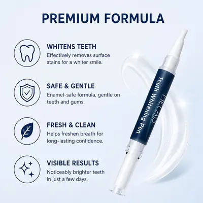 Teeth whitening pen with stain removal gel