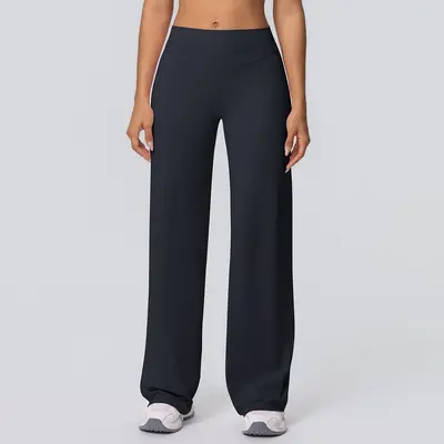 High-Waist Yoga Flared Pants, Double-Sided Brushed Fabric, Breathable - 8