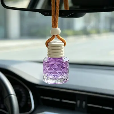 Runder Diamant-Flaschen-Autoduft-Anhänger mit ätherischem Öl - 3