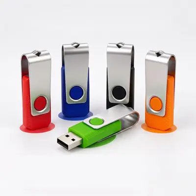 T-Type Rotating USB Flash Drive Metal Thumb Drive Foreign Trade Cross-Border In-Stock Office Gift High Capacity High Speed Wholesale USB Stick