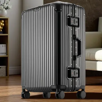 Aluminum Frame Trolley Suitcase with Combination Lock, Silent Wheels - 8